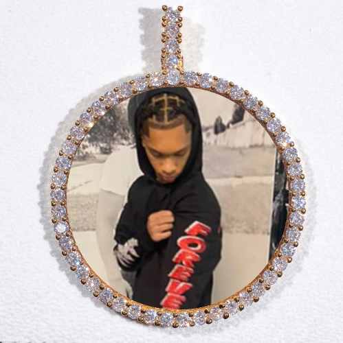 LARGE 3D CIRCLE CUSTOM PICTURE PENDANT