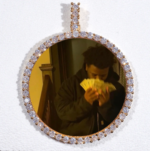 LARGE 3D CIRCLE CUSTOM PICTURE PENDANT