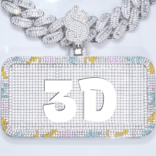 CUSTOM LETTER NECKLACE 3D COLORFUL SQUARE