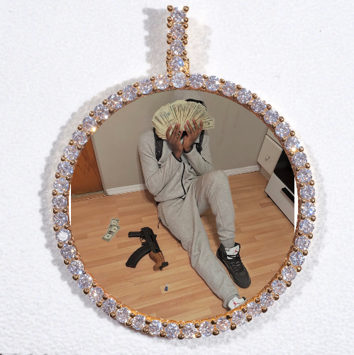LARGE 3D CIRCLE CUSTOM PICTURE PENDANT
