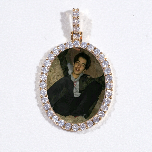 3D Oval Custom Picture Pendant