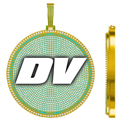 CUSTOM LETTER NECKLACE 3D BIG DISC