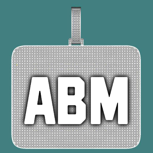CUSTOM LETTER NECKLACE 3D BIG SQUARE