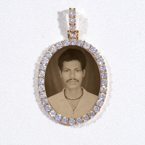 3D Oval Custom Picture Pendant