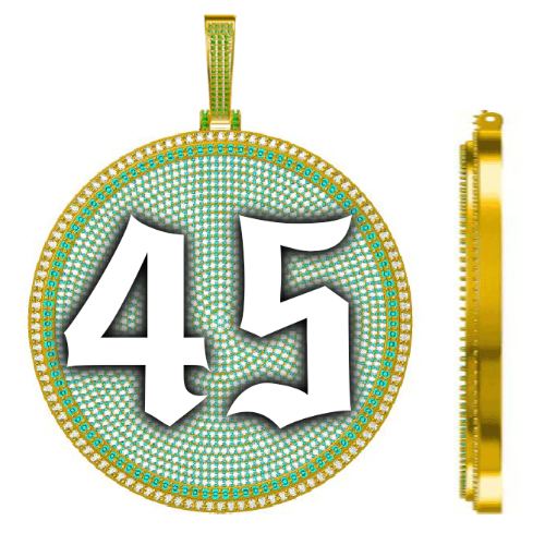 CUSTOM LETTER NECKLACE 3D BIG DISC