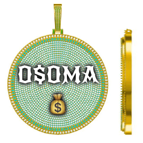 CUSTOM LETTER NECKLACE 3D BIG DISC