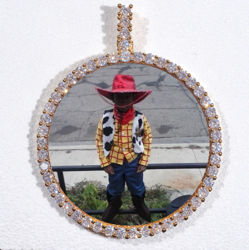 LARGE 3D CIRCLE CUSTOM PICTURE PENDANT