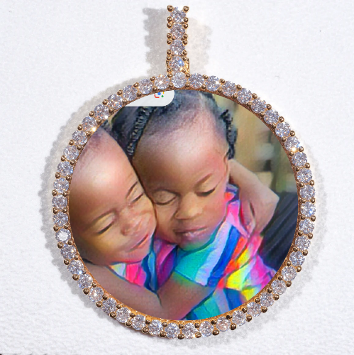 LARGE 3D CIRCLE CUSTOM PICTURE PENDANT