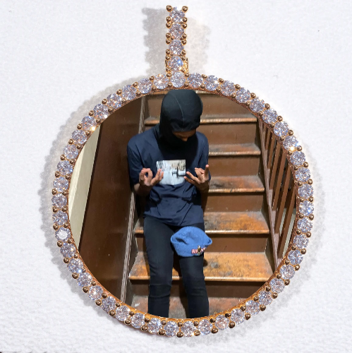 LARGE 3D CIRCLE CUSTOM PICTURE PENDANT