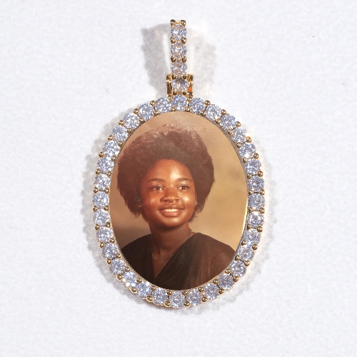 3D Oval Custom Picture Pendant