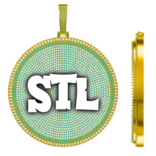 CUSTOM LETTER NECKLACE 3D BIG DISC