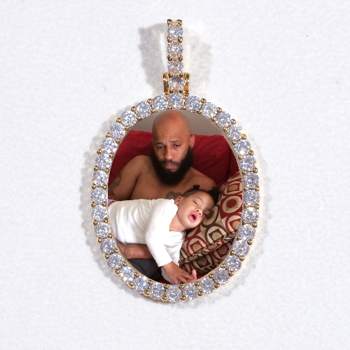 3D Oval Custom Picture Pendant