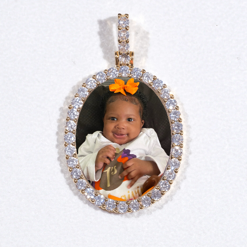 3D Oval Custom Picture Pendant