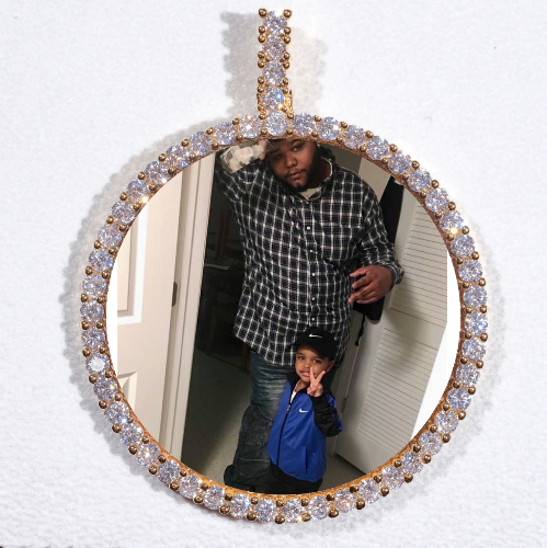 LARGE 3D CIRCLE CUSTOM PICTURE PENDANT