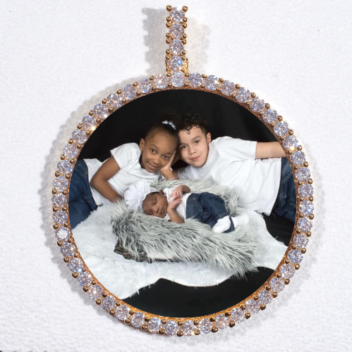 LARGE 3D CIRCLE CUSTOM PICTURE PENDANT