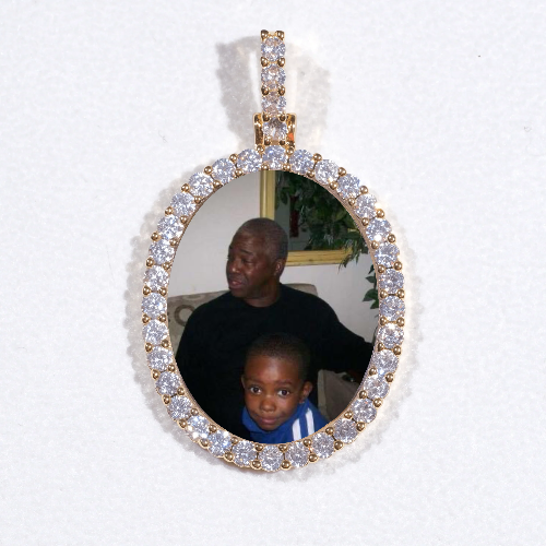 3D Oval Custom Picture Pendant