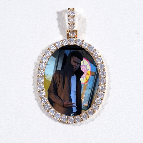 3D Oval Custom Picture Pendant