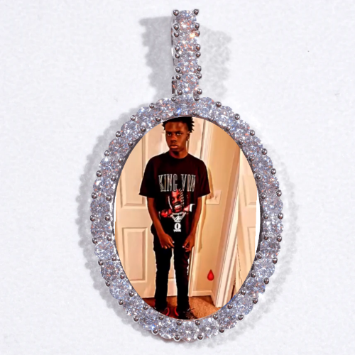 Large 3D Oval Custom Picture Pendant