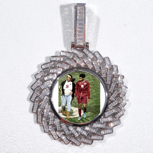 Large 3D Baguette Custom Picture Pendant