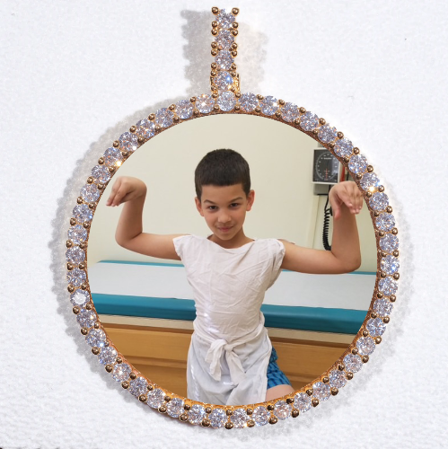 LARGE 3D CIRCLE CUSTOM PICTURE PENDANT