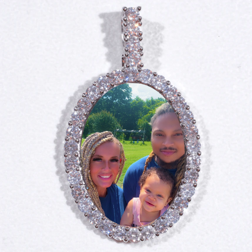 Large 3D Oval Custom Picture Pendant
