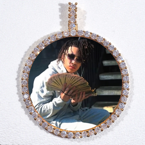 LARGE 3D CIRCLE CUSTOM PICTURE PENDANT