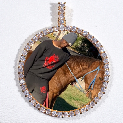 LARGE 3D CIRCLE CUSTOM PICTURE PENDANT