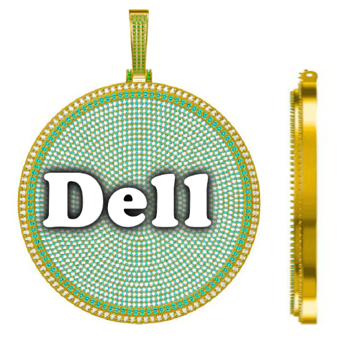 CUSTOM LETTER NECKLACE 3D BIG DISC