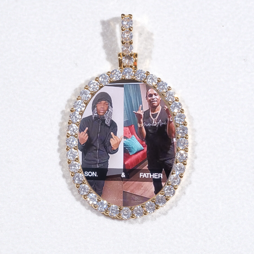 3D Oval Custom Picture Pendant
