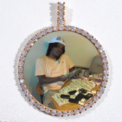 LARGE 3D CIRCLE CUSTOM PICTURE PENDANT