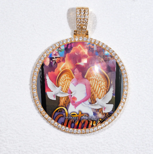 MEDIUM 3D CIRCLE CUSTOM PICTURE PENDANT