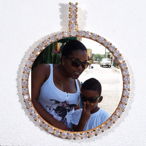 LARGE 3D CIRCLE CUSTOM PICTURE PENDANT