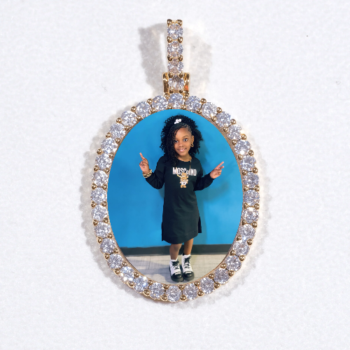 3D Oval Custom Picture Pendant