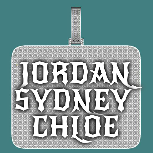CUSTOM LETTER NECKLACE 3D BIG SQUARE
