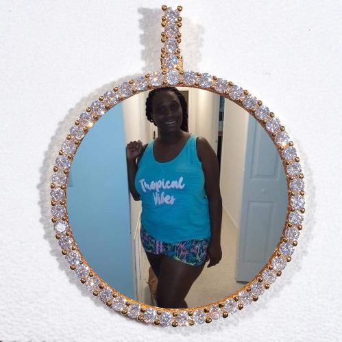 LARGE 3D CIRCLE CUSTOM PICTURE PENDANT