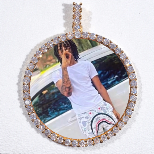 LARGE 3D CIRCLE CUSTOM PICTURE PENDANT