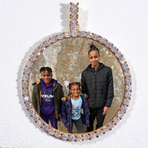 LARGE 3D CIRCLE CUSTOM PICTURE PENDANT