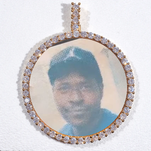LARGE 3D CIRCLE CUSTOM PICTURE PENDANT