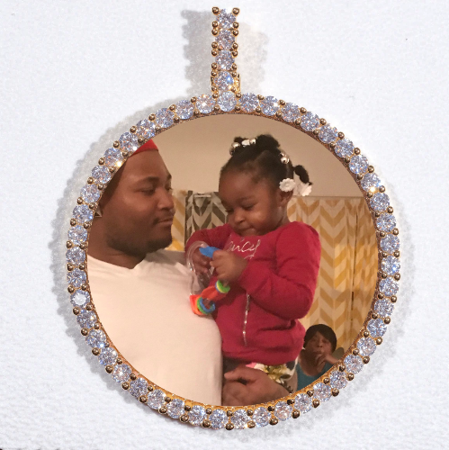 LARGE 3D CIRCLE CUSTOM PICTURE PENDANT