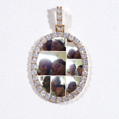3D Oval Custom Picture Pendant