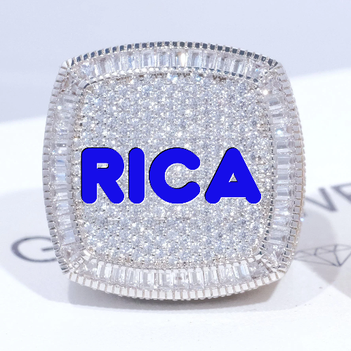 CUSTOM LETTER 3D ICED RING
