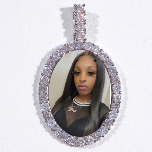 Large 3D Oval Custom Picture Pendant