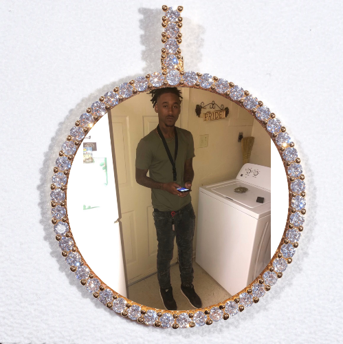 LARGE 3D CIRCLE CUSTOM PICTURE PENDANT