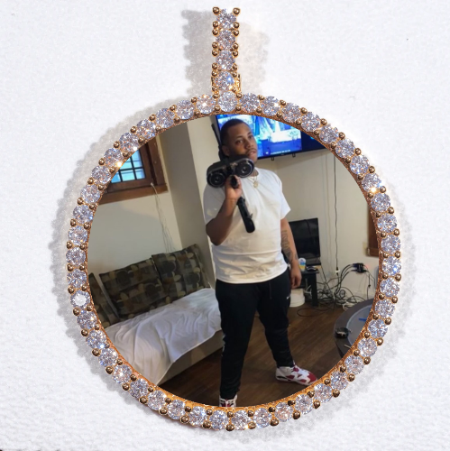 LARGE 3D CIRCLE CUSTOM PICTURE PENDANT