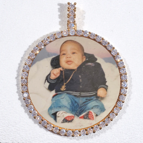 LARGE 3D CIRCLE CUSTOM PICTURE PENDANT