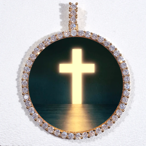 LARGE 3D CIRCLE CUSTOM PICTURE PENDANT