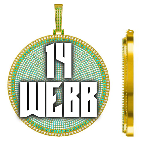 CUSTOM LETTER NECKLACE 3D BIG DISC
