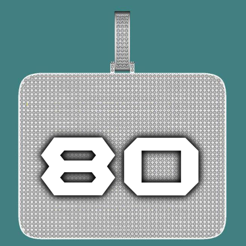 CUSTOM LETTER NECKLACE 3D BIG SQUARE