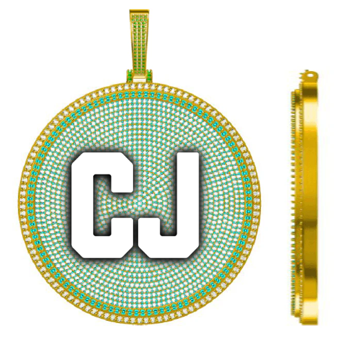 CUSTOM LETTER NECKLACE 3D BIG DISC
