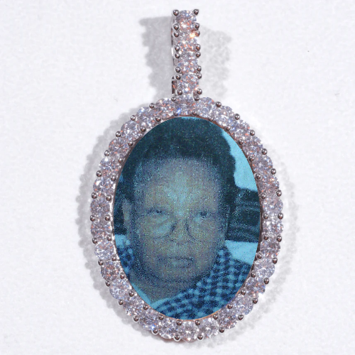 Large 3D Oval Custom Picture Pendant